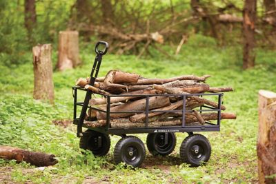 Image showing 11 th Gorilla Carts 9 cu. ft. 1,200 lb. Capacity Heavy-Duty Steel Utility Cart with Removable Sides and 13 in. Tires, Black