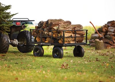 Image showing 12 th Gorilla Carts 9 cu. ft. 1,200 lb. Capacity Heavy-Duty Steel Utility Cart with Removable Sides and 13 in. Tires, Black