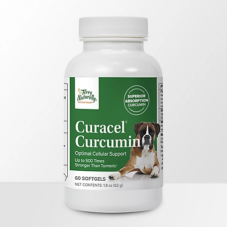 Terry Naturally Animal Health Curacel Curcumin-Optimal Cellular Support Soft Gels Supplement for Dogs, 60 ct.
