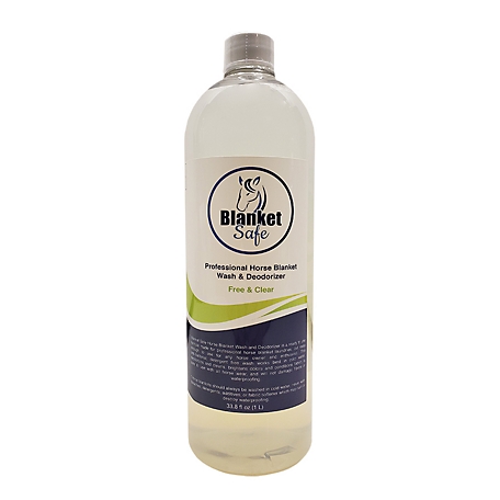 Blanket Safe Horse Blanket Wash and Deodorizer, Free and Clear, 33.8 oz.