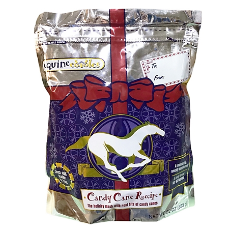 Equine Edibles Therapeutic Bran Mash Candy Cane Recipe Horse Oatmeal, 22 oz.