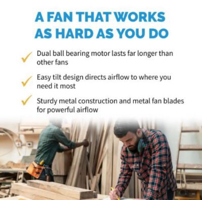 Image showing  18 in. 3-Speed Indoor High-Velocity Wall-Mounted Fan, 120V