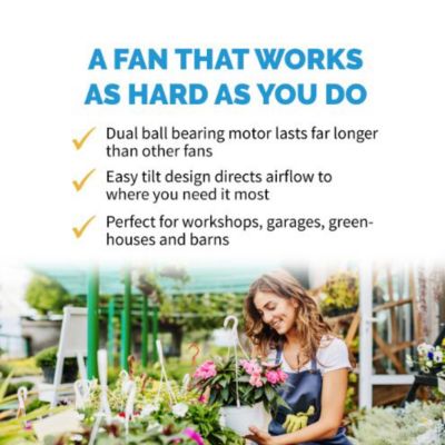 Image showing  18 in. 3-Speed Outdoor Rated 2-in-1 High-Velocity Wall-Mounted Fan, Water Resistant