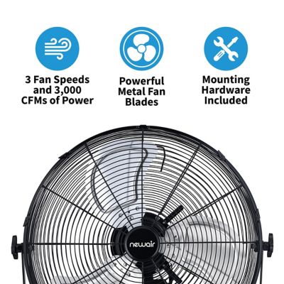Image showing 14 th NewAir 18 in. 3-Speed Outdoor Rated 2-in-1 High-Velocity Wall-Mounted Fan, Water Resistant