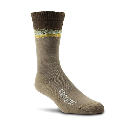 Farm To Feet Men's Missoula Lightweight Crew Socks, 1 Pair, FF-7085-220-BROTR-L