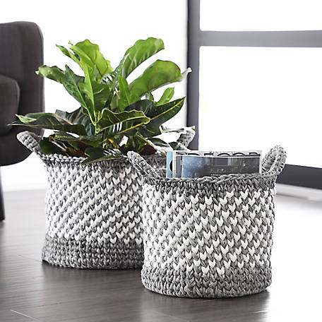 Willow Large Round Checd Mesh, Large Round Baskets For Storage