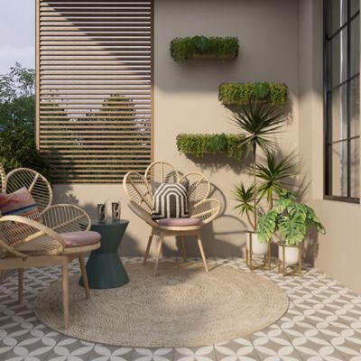 Image showing 9 th Harper & Willow White Metal Indoor Outdoor Planter with Removable Stand Set of 2 12", 10"H