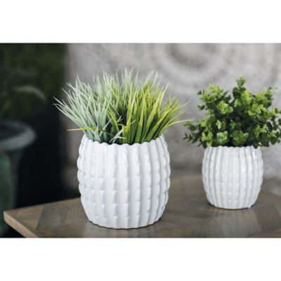 Harper & Willow Stoneware Round Cactus Planter Set, 4 in., 6 in., 7 in., 9 in., 4-Pack