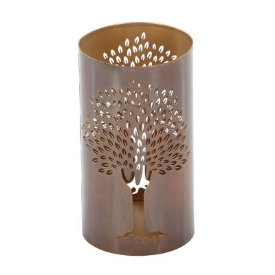 Image showing  Assorted Metal Tree Decorative Candle Lanterns, Copper, 3-Pack