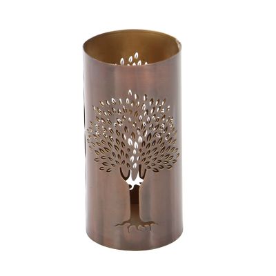 Image showing  Assorted Metal Tree Decorative Candle Lanterns, Copper, 3-Pack