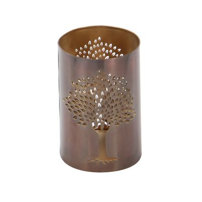 Image showing  Assorted Metal Tree Decorative Candle Lanterns, Copper, 3-Pack