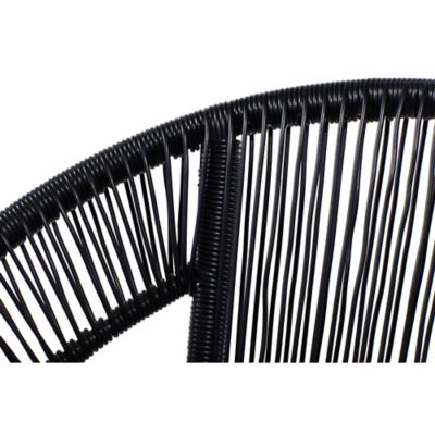 Image showing  Black Plastic Rattan Outdoor Chair 29 x 23 x 30in.