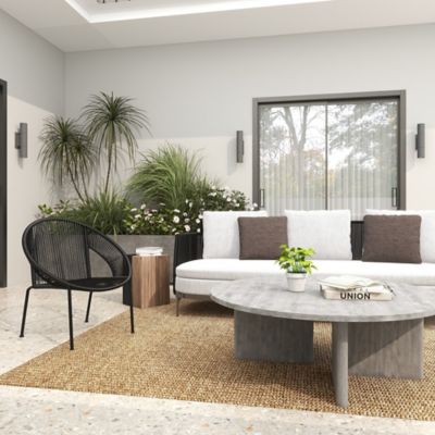 Image showing 8 th Harper & Willow Black Plastic Rattan Outdoor Chair 29 x 23 x 30in.