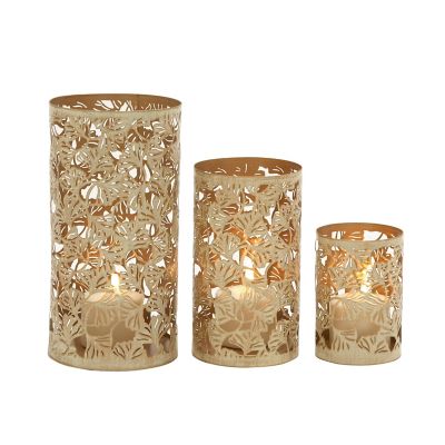 Image showing  Gold Metal Tree Decorative Candle Lantern Set of 3 6", 9", 12"H, 22239