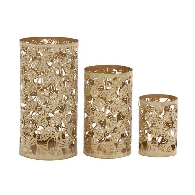 Image showing  Gold Metal Tree Decorative Candle Lantern Set of 3 6", 9", 12"H, 22239