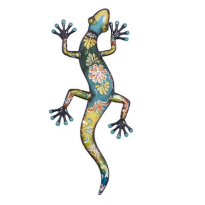 Image showing  Multicolor Metal Indoor/Outdoor Lizard Wall Decor, 32 in. x 15 in.
