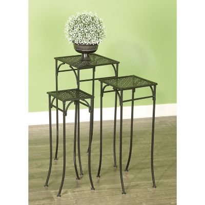 Harper & Willow Tall Square Metal Plant Stands, 3-Pack