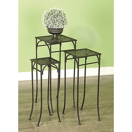 Harper & Willow Tall Square Metal Plant Stands, 3-Pack