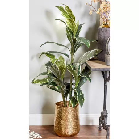 Harper & Willow Gold Aluminum Indoor and Outdoor Planter with Hammered Design Set of 3 20" 15" 13" H Planters