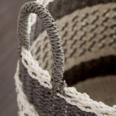 Image showing  Large Round Lattice Design Plastic Rope Storage Baskets, 3 pc.
