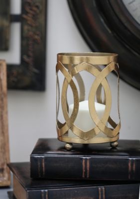 Harper & Willow Gold Metal Pillar Candle Holder, 6 in. W x 18 in. H, 65365