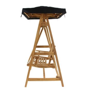 Image showing  Teak Traditional Outdoor Swing, 77 in. x 60 in. x 40 in., Brown