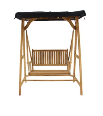 Image showing  Teak Traditional Outdoor Swing, 77 in. x 60 in. x 40 in., Brown