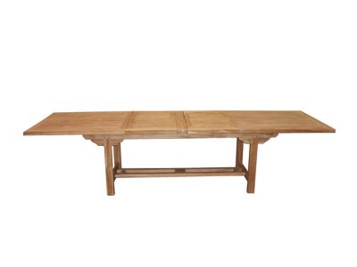 Image showing  7 pc. Traditional Slatted Teak Wood Outdoor Dining Set, 83 in. x 30 in.