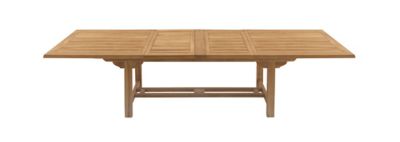 Image showing  7 pc. Traditional Slatted Teak Wood Outdoor Dining Set, 83 in. x 30 in.