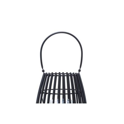 Image showing  Black Metal Decorative Candle Lantern with Handle 8" x 8" x 12", 86925