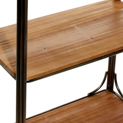 Image showing  5-Shelf Large Rectangular Wood and Metal Bookcase, Silver