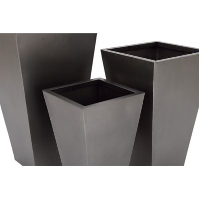 Image showing  Iron Contemporary Trapezoidal Decorative Planter Set, 17 in., 21 in., 25 in., 3-Pack