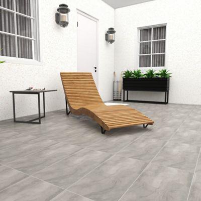 Image showing 9 th Harper & Willow Traditional Teak Wood Curved Comfort Lounger, 25.5 in. x 75 in. x 30.5 in.