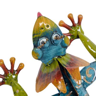 Image showing  Multi-Colored Metal Indoor Outdoor Lizard Wall Decor 29" x 15" x 5"