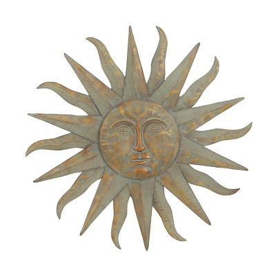 Image showing  Gray and Gold Metal Sun Wall Art
