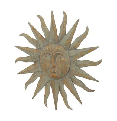 Image showing  Gray and Gold Metal Sun Wall Art