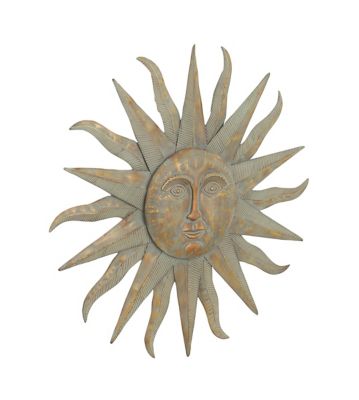 Image showing  Gray and Gold Metal Sun Wall Art