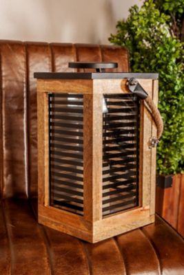 Harper & Willow Modern Wood and Metal Candle Lantern, 9 in. x 15 in., 79683