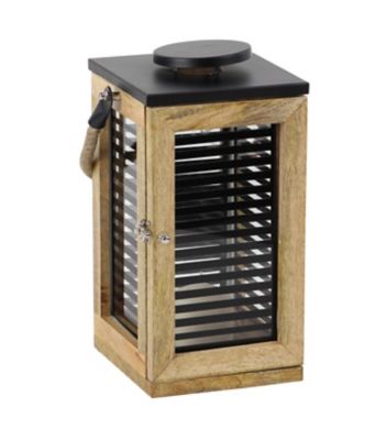 Image showing  Modern Wood and Metal Candle Lantern, 9 in. x 15 in., 79683