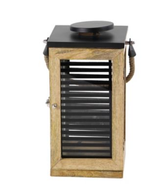Image showing  Modern Wood and Metal Candle Lantern, 9 in. x 15 in., 79683