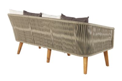 Image showing  Modern Outdoor Couch with Acacia Wood Legs and Decorative Rope Detail