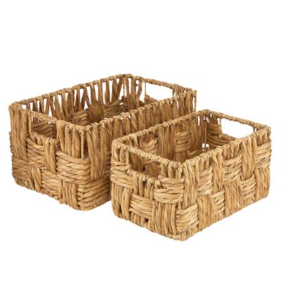 Image showing  Rectangular Wicker and Metal Baskets, 2 pc.