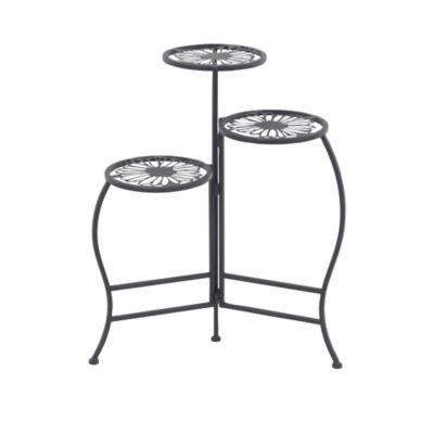 Image showing  3-Tier Modern Folding Plant Stand, Black, 21 in. x 24 in.