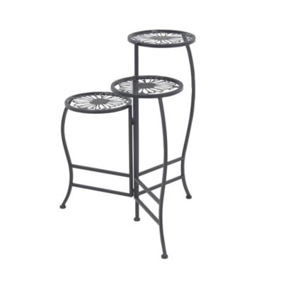 Image showing  3-Tier Modern Folding Plant Stand, Black, 21 in. x 24 in.