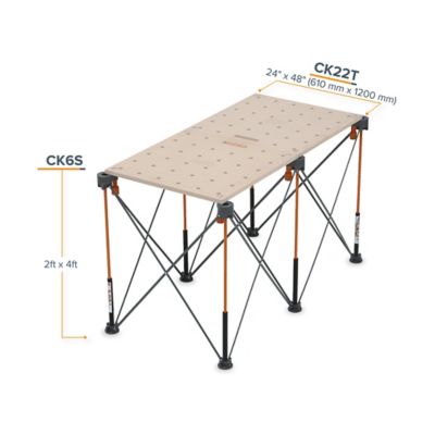 Image showing 7 th Bora 2,500 lb. Capacity Centipede 6-Strut Multi-Use Work Stand with Accessories, 2 ft. x 4 ft.