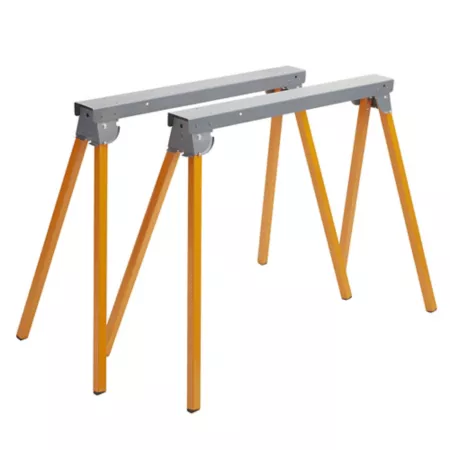 Bora 36 in x 33 in Heavy Duty Folding Steel Sawhorse 1 000 lb Capacity 2 Pack Saw Horses