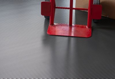 Image showing  Ribbed Roll-Out Vinyl Flooring, 55 Mil
