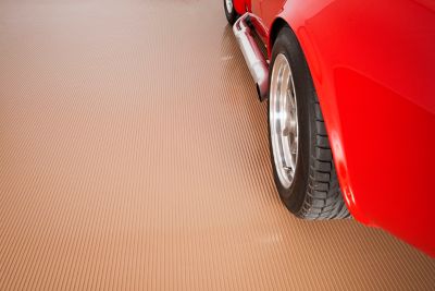 Image showing  Ribbed Roll-Out Vinyl Flooring, 55 Mil