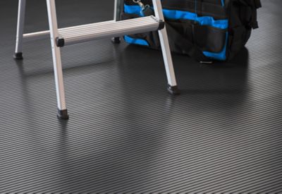 Image showing  Ribbed Roll-Out Vinyl Flooring, 55 Mil