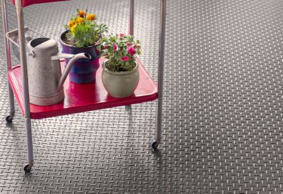 Image showing  Diamond Tread Roll-Out Vinyl Garage Flooring, 75 Mil